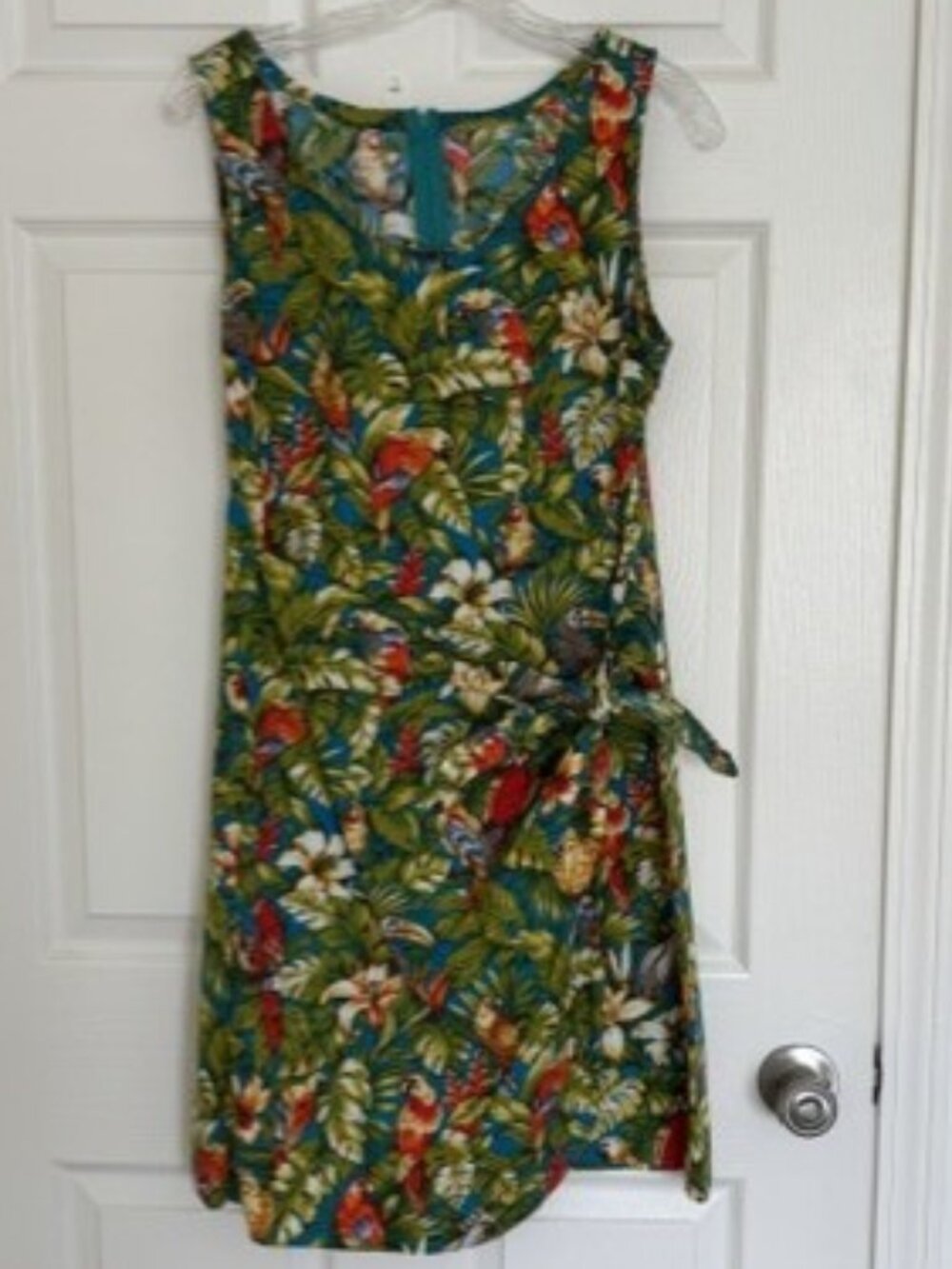 Tropical Dress with Hip Tie
